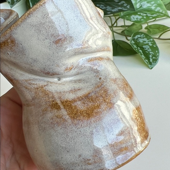 Handmade Studio Pottery Vase Crinkled Vintage - Picture 10 of 13